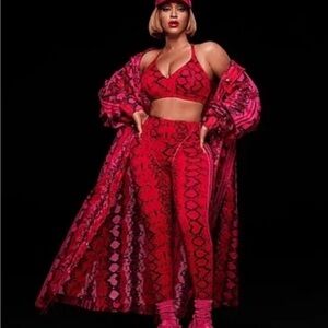 💜 Ivy Park x Adidas SET red snakeskin print bra 2x NWOT & leggings large NWT